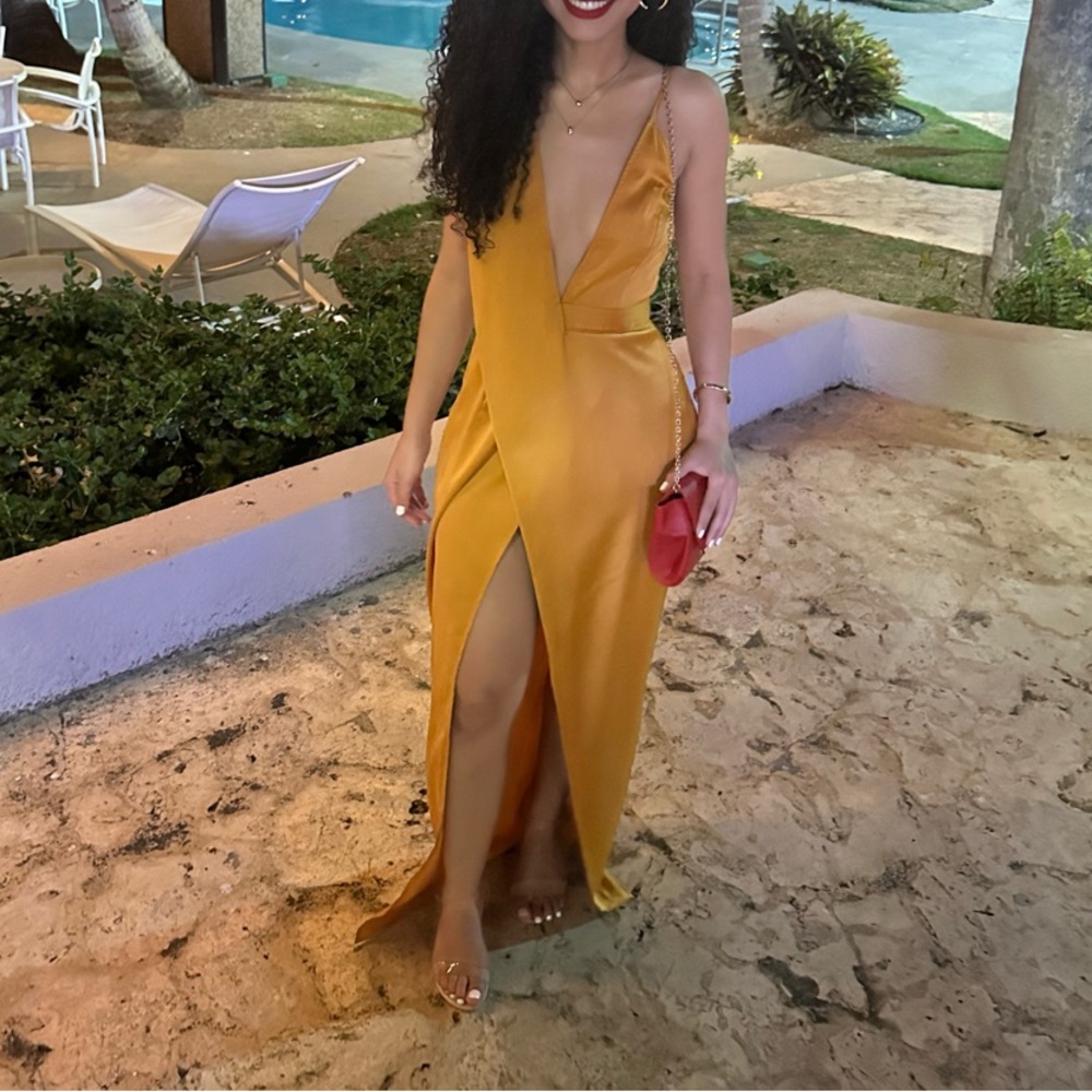 Gold Evening Dress with Stones main image 0
